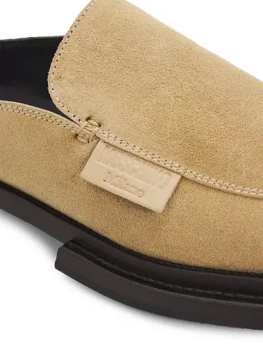 MOSCHINO Men's Suede Loafer Mules - Beige - Size 13 | Thumbnail 5