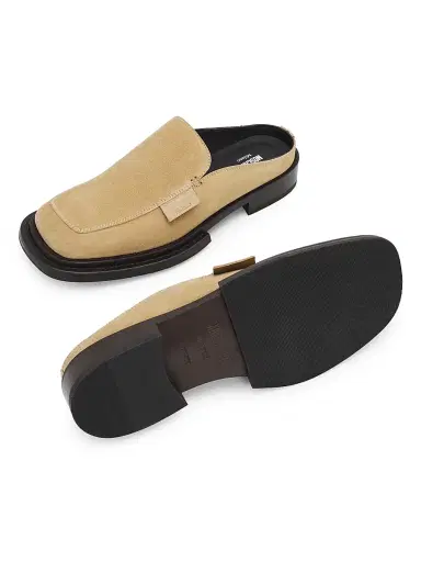 MOSCHINO Men's Suede Loafer Mules - Beige - Size 13 | Thumbnail 6