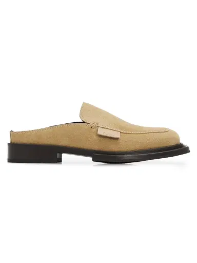 MOSCHINO Men's Suede Loafer Mules - Beige - Size 13 | Thumbnail 1