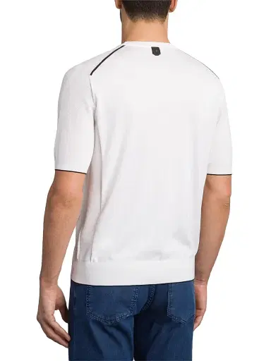 Stefano Ricci Men's Silk and Cotton Knit Crewneck Sweater - White - Size 50 | Thumbnail 3
