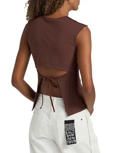 Ksubi Women's Future Memory Slim Open Back T-Shirt - Brown | Thumbnail 5 Ksubi Women's Future Memory Slim Open Back T-Shirt - Brown | Thumbnail 5