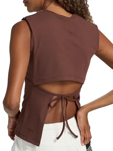 Ksubi Women's Future Memory Slim Open Back T-Shirt - Brown | Thumbnail 6 Ksubi Women's Future Memory Slim Open Back T-Shirt - Brown | Thumbnail 6