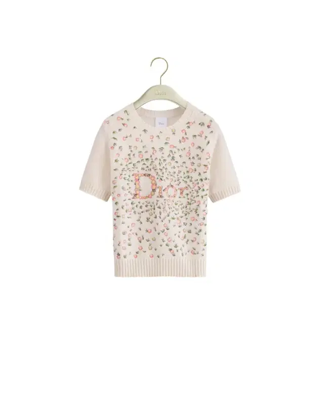 Short-Sleeved Embroidered Sweater
