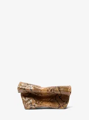 Michael Kors Collection Maggie Snake Embossed Leather Lunch Bag Clutch | Thumbnail 2