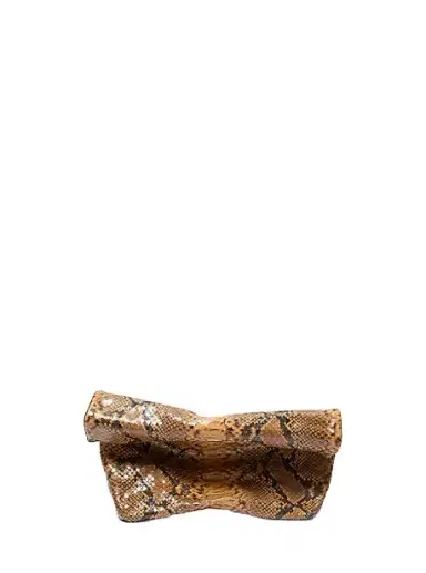 Michael Kors Collection Maggie Snake Embossed Leather Lunch Bag Clutch | Thumbnail 1