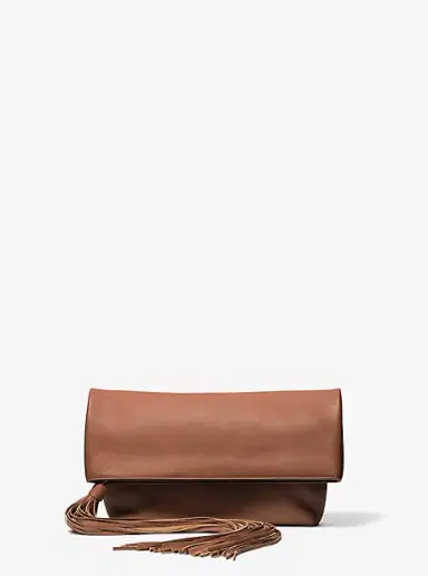 Michael Kors Collection Thalitha Leather Foldover Clutch | Thumbnail 4