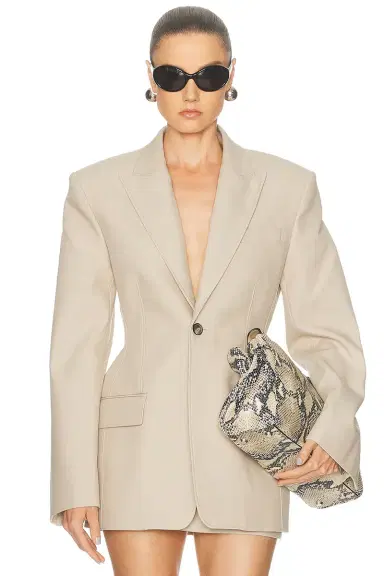 Wardrobe.NYC Drill Contour Blazer | Thumbnail 1 Wardrobe.NYC Drill Contour Blazer | Thumbnail 1
