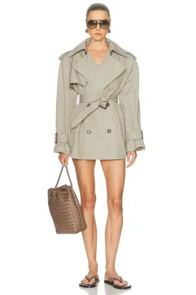 Wardrobe.NYC Mini Clean Trench Coat | Thumbnail 1 Wardrobe.NYC Mini Clean Trench Coat | Thumbnail 1