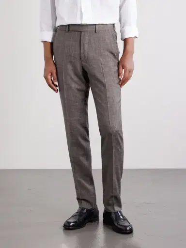 Zegna Straight-Leg Price of Wales Checked Wool, Silk and Linen-Blend Suit Trousers - Men | Thumbnail 3