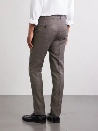 Zegna Straight-Leg Price of Wales Checked Wool, Silk and Linen-Blend Suit Trousers - Men | Thumbnail 4