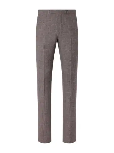 Zegna Straight-Leg Price of Wales Checked Wool, Silk and Linen-Blend Suit Trousers - Men | Thumbnail 1