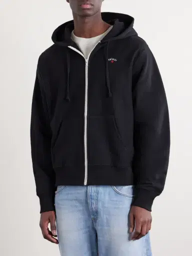 Noah Logo-Embroidered Cotton-Jersey Zip-Up Hoodie - Men | Thumbnail 3 Noah Logo-Embroidered Cotton-Jersey Zip-Up Hoodie - Men | Thumbnail 3
