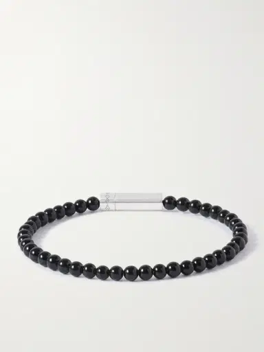 LE GRAMME 11g Sterling Silver and Onyx Beaded Bracelet - Men | Thumbnail 3 LE GRAMME 11g Sterling Silver and Onyx Beaded Bracelet - Men | Thumbnail 3