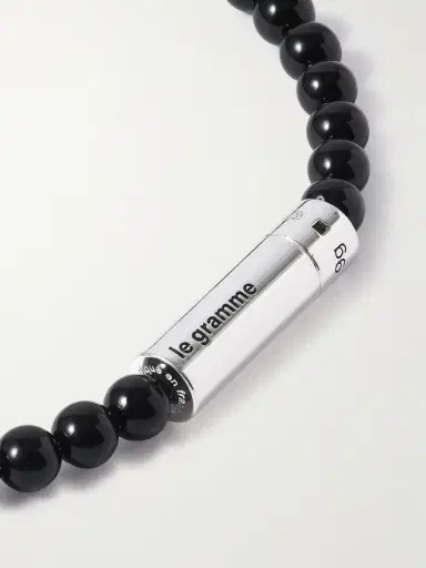 LE GRAMME 11g Sterling Silver and Onyx Beaded Bracelet - Men | Thumbnail 4 LE GRAMME 11g Sterling Silver and Onyx Beaded Bracelet - Men | Thumbnail 4