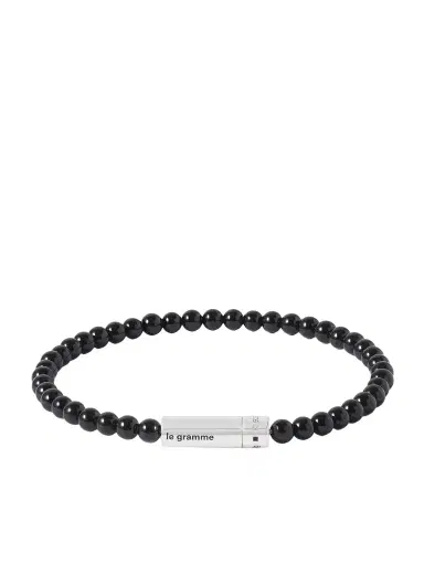 LE GRAMME 11g Sterling Silver and Onyx Beaded Bracelet - Men | Thumbnail 1 LE GRAMME 11g Sterling Silver and Onyx Beaded Bracelet - Men | Thumbnail 1