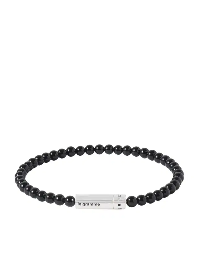 LE GRAMME 11g Sterling Silver and Onyx Beaded Bracelet - Men