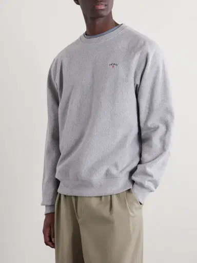 Noah Logo-Embroidered Cotton-Jersey Sweatshirt - Men | Thumbnail 3
