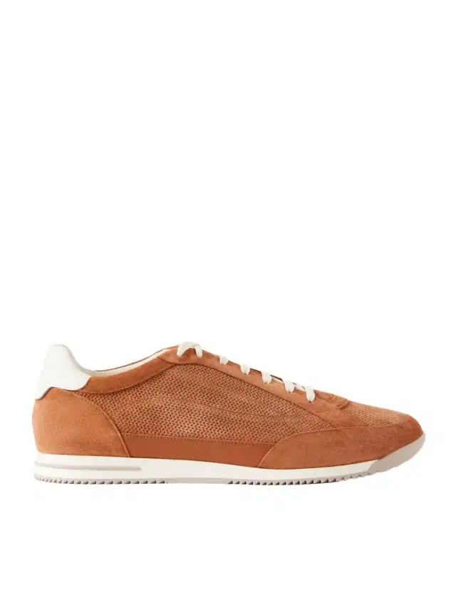 Brunello Cucinelli Leather-Trimmed Suede Sneakers - Men