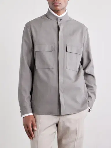 Zegna Linen-Gabardine Overshirt - Men | Thumbnail 3 Zegna Linen-Gabardine Overshirt - Men | Thumbnail 3