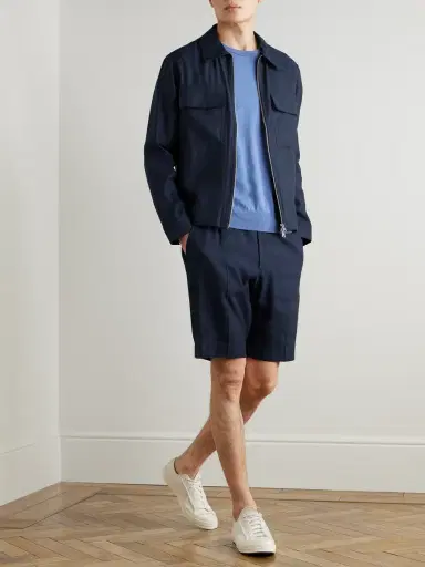 NN07 Billie 1808 Straight-Leg LENZING™ ECOVERO™ and Linen-Blend Shorts - Men | Thumbnail 2 NN07 Billie 1808 Straight-Leg LENZING™ ECOVERO™ and Linen-Blend Shorts - Men | Thumbnail 2