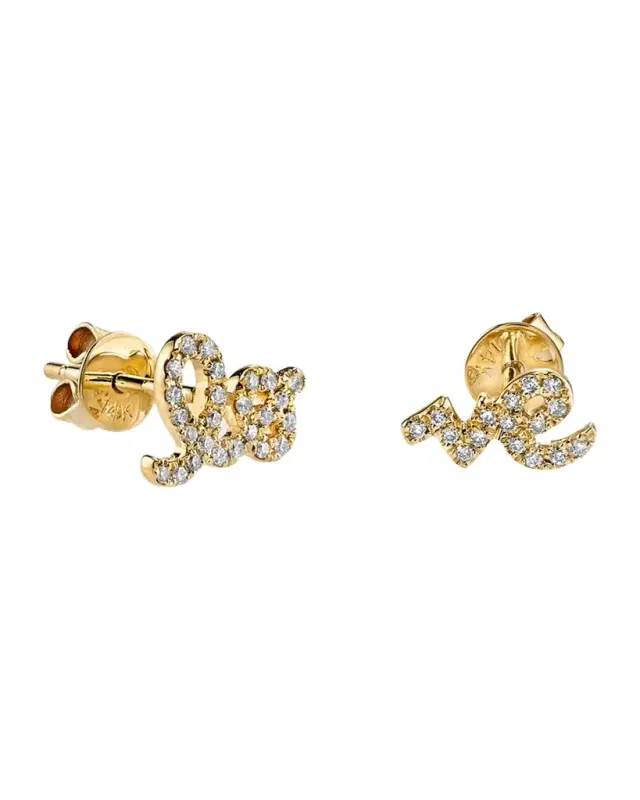Love Diamond Pave Stud Earrings