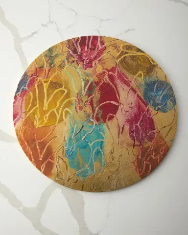 Hunt Slonem Bunny Palette Lacquer Placemat, 15" Round | Thumbnail 2 Hunt Slonem Bunny Palette Lacquer Placemat, 15" Round | Thumbnail 2