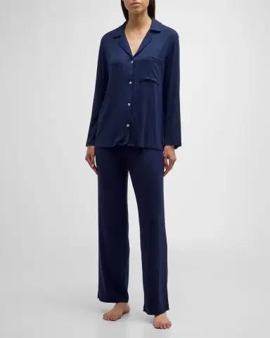 Eberjey Gisele Ribbed Long Pajama Set | Thumbnail 2 Eberjey Gisele Ribbed Long Pajama Set | Thumbnail 2