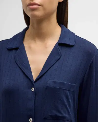 Eberjey Gisele Ribbed Long Pajama Set | Thumbnail 5 Eberjey Gisele Ribbed Long Pajama Set | Thumbnail 5