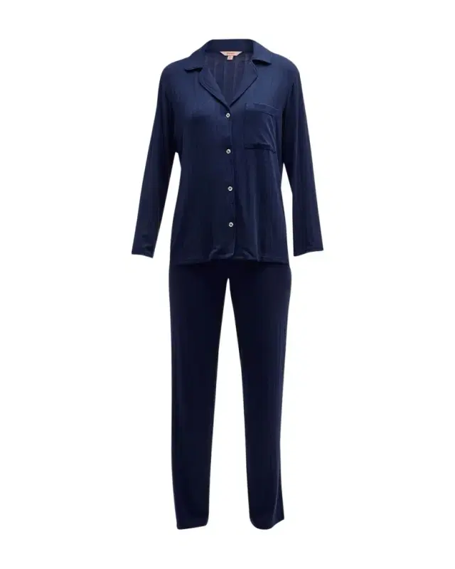 Eberjey Gisele Ribbed Long Pajama Set