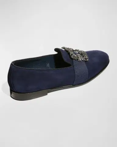 Manolo Blahnik Men 's Carlton Buckle-Embellished Suede Loafers | Thumbnail 3 Manolo Blahnik Men 's Carlton Buckle-Embellished Suede Loafers | Thumbnail 3