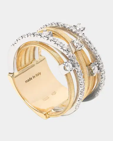 Marco Bicego Goa Seven-Row Mixed Gold Diamond Ring, Size 7 | Thumbnail 3 Marco Bicego Goa Seven-Row Mixed Gold Diamond Ring, Size 7 | Thumbnail 3