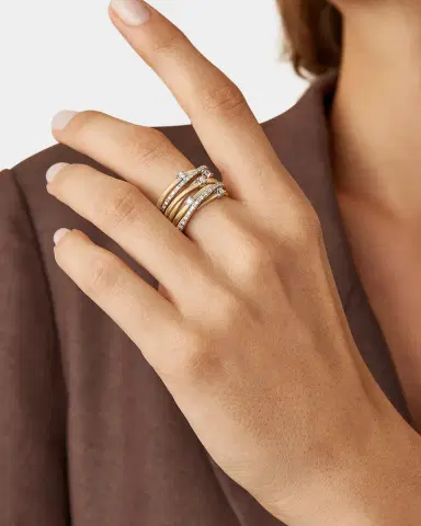 Marco Bicego Goa Seven-Row Mixed Gold Diamond Ring, Size 7 | Thumbnail 5 Marco Bicego Goa Seven-Row Mixed Gold Diamond Ring, Size 7 | Thumbnail 5