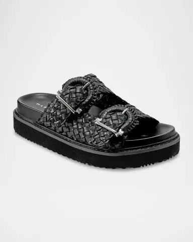 Marc Fisher LTD Auggie Woven Leather Dual-Buckle Sporty Sandals | Thumbnail 2 Marc Fisher LTD Auggie Woven Leather Dual-Buckle Sporty Sandals | Thumbnail 2