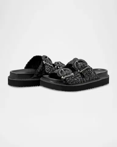 Marc Fisher LTD Auggie Woven Leather Dual-Buckle Sporty Sandals | Thumbnail 4 Marc Fisher LTD Auggie Woven Leather Dual-Buckle Sporty Sandals | Thumbnail 4