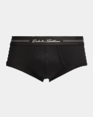 Dolce & Gabbana Men's Jersey Stretch Logo Script Briefs | Thumbnail 2