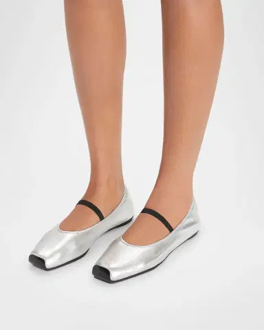 Tory Burch Runway Metallic Leather Ballerina Flats | Thumbnail 2 Tory Burch Runway Metallic Leather Ballerina Flats | Thumbnail 2