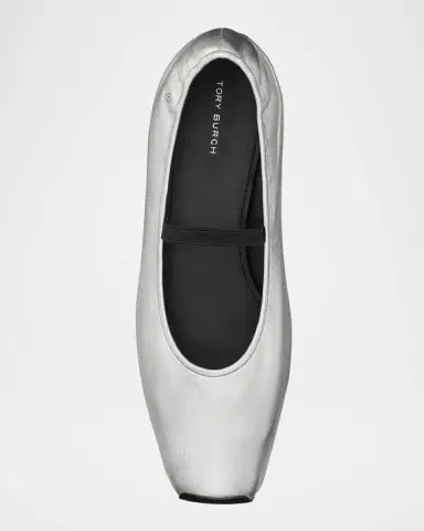 Tory Burch Runway Metallic Leather Ballerina Flats | Thumbnail 4 Tory Burch Runway Metallic Leather Ballerina Flats | Thumbnail 4