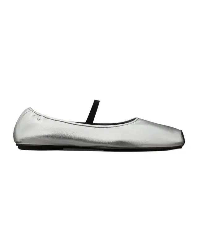 Runway Metallic Leather Ballerina Flats