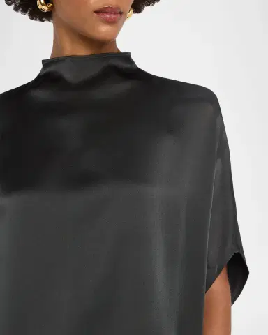 LAPOINTE Fluid Mock-Neck Satin Cape Tee | Thumbnail 4