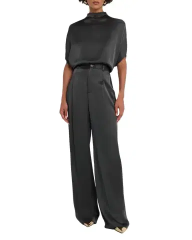 LAPOINTE Fluid Mock-Neck Satin Cape Tee | Thumbnail 1