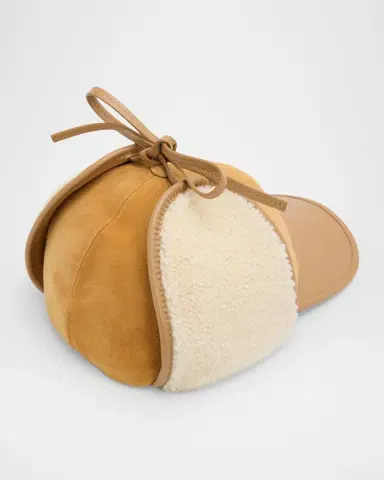 Christian Louboutin Men's Loubiwood Nappa Leather & Shearling Trapper Hat | Thumbnail 2 Christian Louboutin Men's Loubiwood Nappa Leather & Shearling Trapper Hat | Thumbnail 2