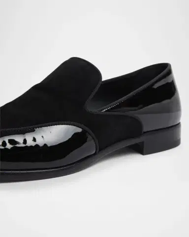 Christian Louboutin Men's Yaki Patent Leather & Suede Loafers | Thumbnail 2 Christian Louboutin Men's Yaki Patent Leather & Suede Loafers | Thumbnail 2