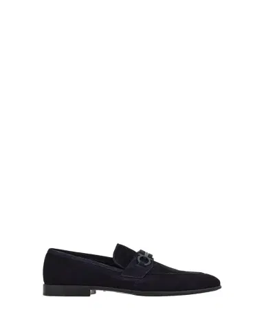 Ferragamo Men's Foster Textured Suede Gancini Bit Loafers | Thumbnail 1 Ferragamo Men's Foster Textured Suede Gancini Bit Loafers | Thumbnail 1
