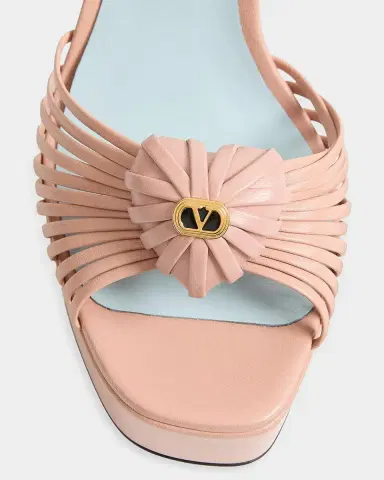 Valentino Garavani 115mm VLogo Leather Platform Sandals | Thumbnail 3