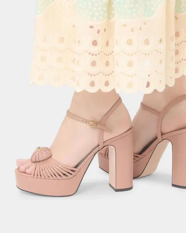 115mm VLogo Leather Platform Sandals