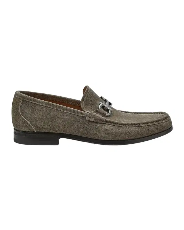 Ferragamo Men 's Gancini-Buckle Leather Loafers