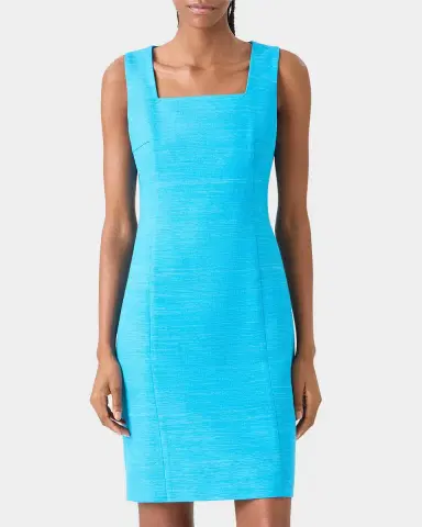 Akris punto Square-Neck Sleeveless Cotton Mini Sheath Dress | Thumbnail 3 Akris punto Square-Neck Sleeveless Cotton Mini Sheath Dress | Thumbnail 3