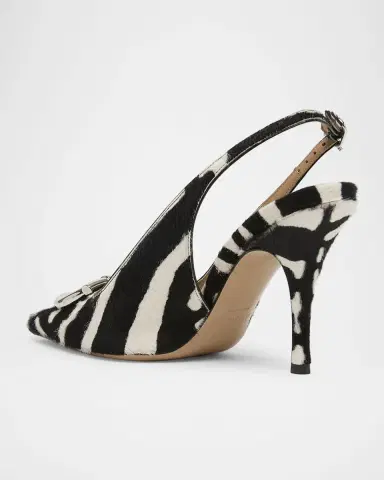 Ferragamo 95mm Sarah Zebra Calf Hair Slingback Pumps | Thumbnail 2 Ferragamo 95mm Sarah Zebra Calf Hair Slingback Pumps | Thumbnail 2