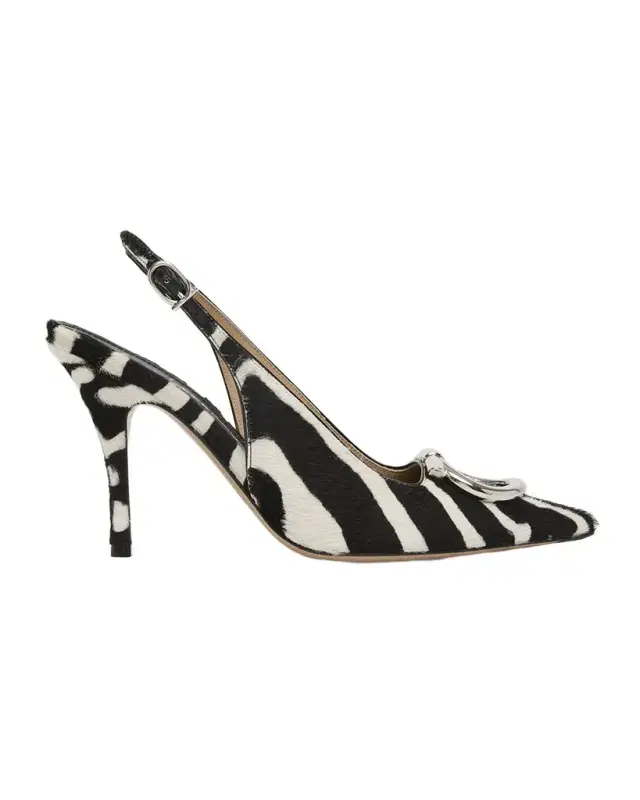 95mm Sarah Zebra Calf Hair Slingback Pumps 95mm Sarah Zebra Calf Hair Slingback Pumps