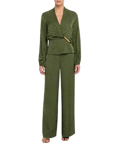 Silvia Tcherassi Emine Satin Jacquard Wide-Leg Pants | Thumbnail 1 Silvia Tcherassi Emine Satin Jacquard Wide-Leg Pants | Thumbnail 1